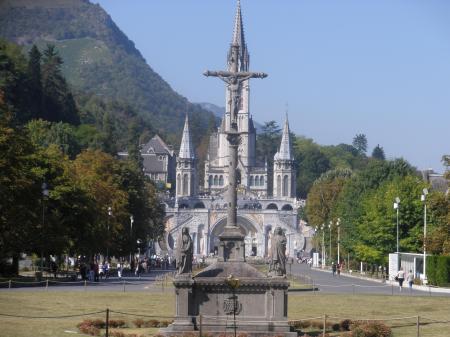 France Lourdes entrance to Imaculee Conception Basilica